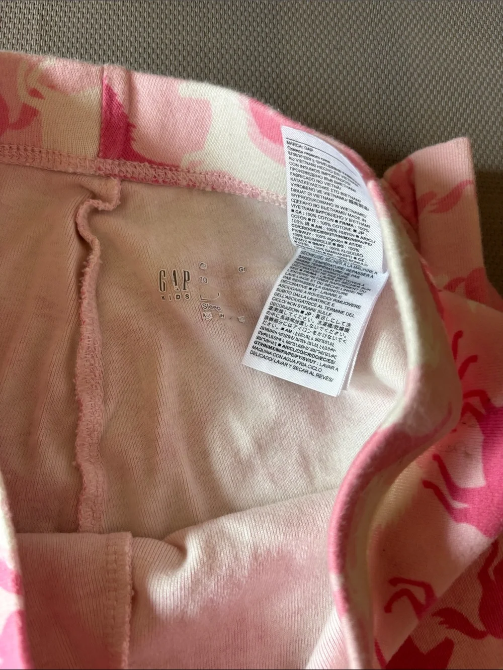Gap girls sz 10 Pink horse Print Pajama Set EUC